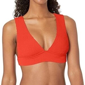 Decree Women's Ribbed Orange Bralette